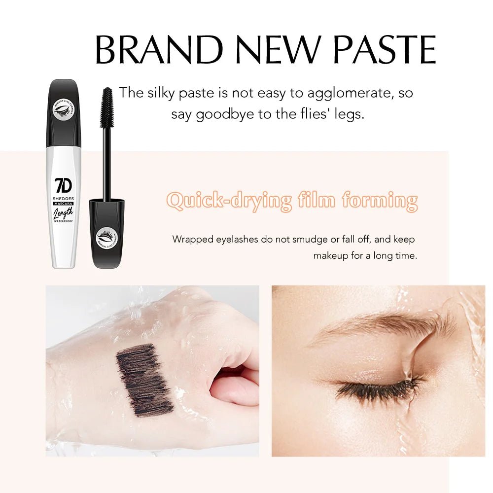 7D Waterproof Mascara – Long - Lasting Volume & Curl, Smudge - Proof Formula - CosmétiquebyLyria