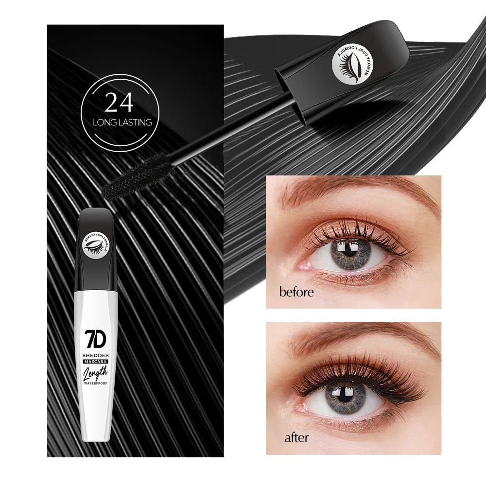 7D Waterproof Mascara – Long - Lasting Volume & Curl, Smudge - Proof Formula - CosmétiquebyLyria