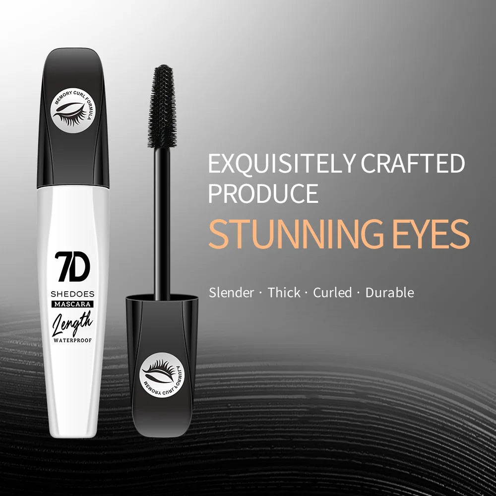 7D Waterproof Mascara – Long - Lasting Volume & Curl, Smudge - Proof Formula - CosmétiquebyLyria