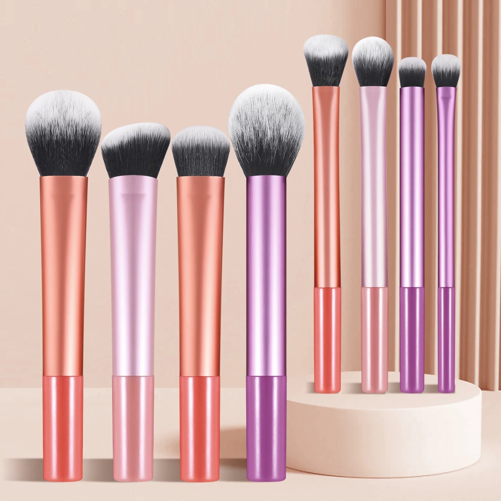 8 - Piece Professional Makeup Brush Set – Soft & Portable Beauty Tools - CosmétiquebyLyria