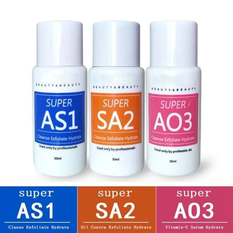 Deep Cleansing Exfoliating Serum Set – 3 - Step Skin Renewal Formula (AS1, SA2, AO3) - CosmétiquebyLyria