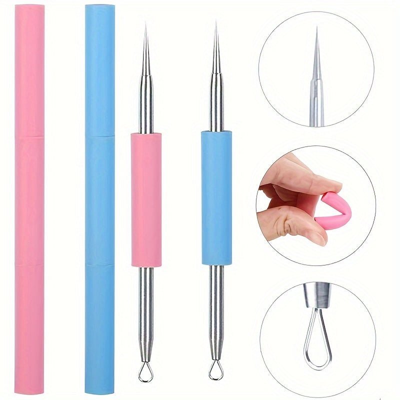 Double - Ended Silicone Blackhead Remover Tool – Gentle & Durable Skincare Accessory - CosmétiquebyLyria