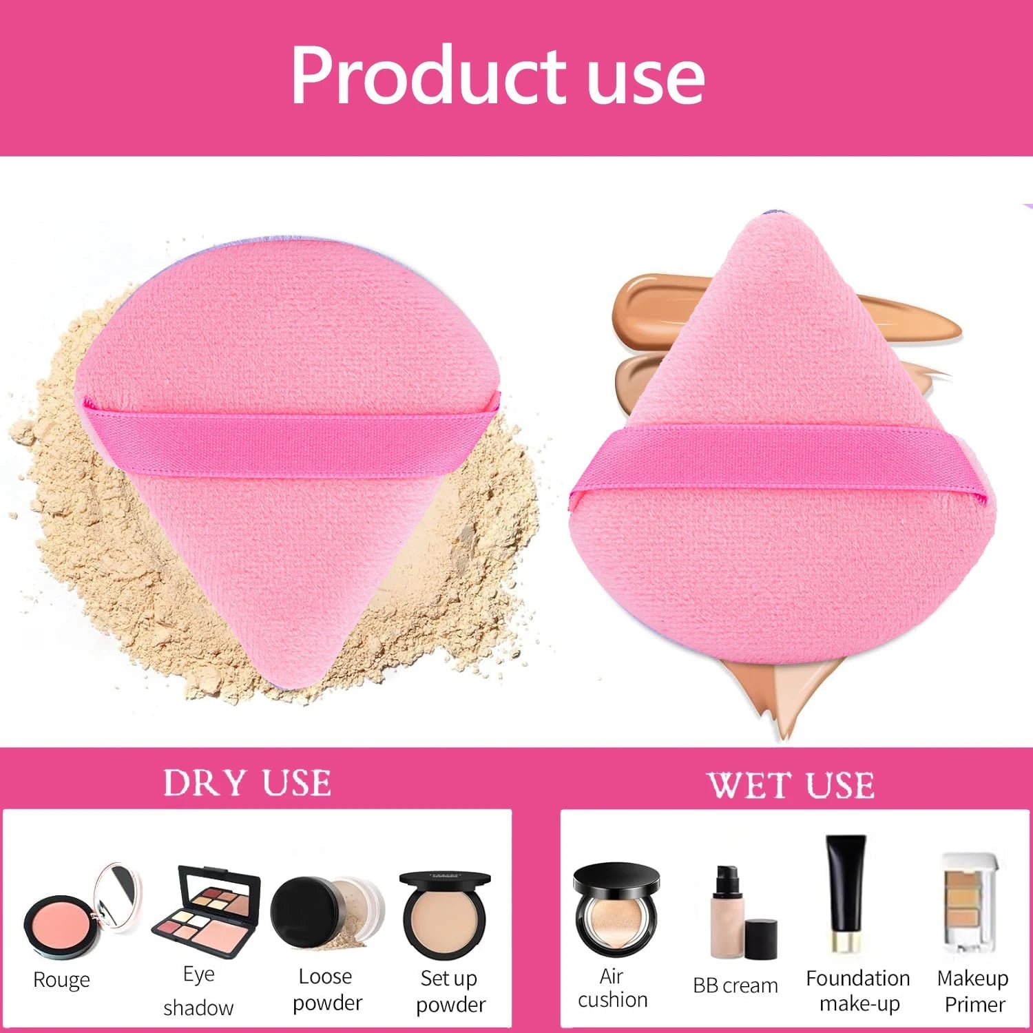 Pink Makeup Set – Brushes, Beauty Sponges, Headband & Beauty Accessories - CosmétiquebyLyria