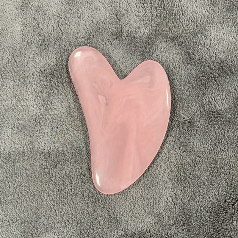 Rose Quartz Gua Sha – Heart - Shaped Facial & Body Massage Tool - CosmétiquebyLyria