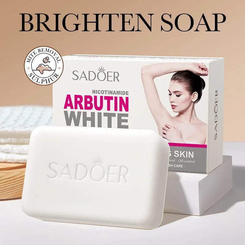 SADOER Brightening Facial Soap – Arbutin & Niacinamide for Deep Cleansing & Radiant Skin - CosmétiquebyLyria