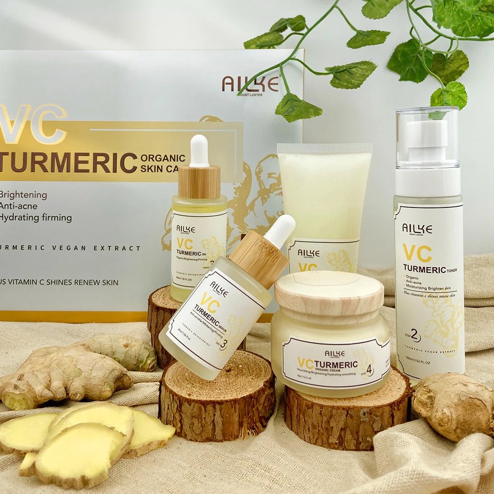 Turmeric & Vitamin C Skincare Set – Brightening, Hydrating & Acne Control. - CosmétiquebyLyria