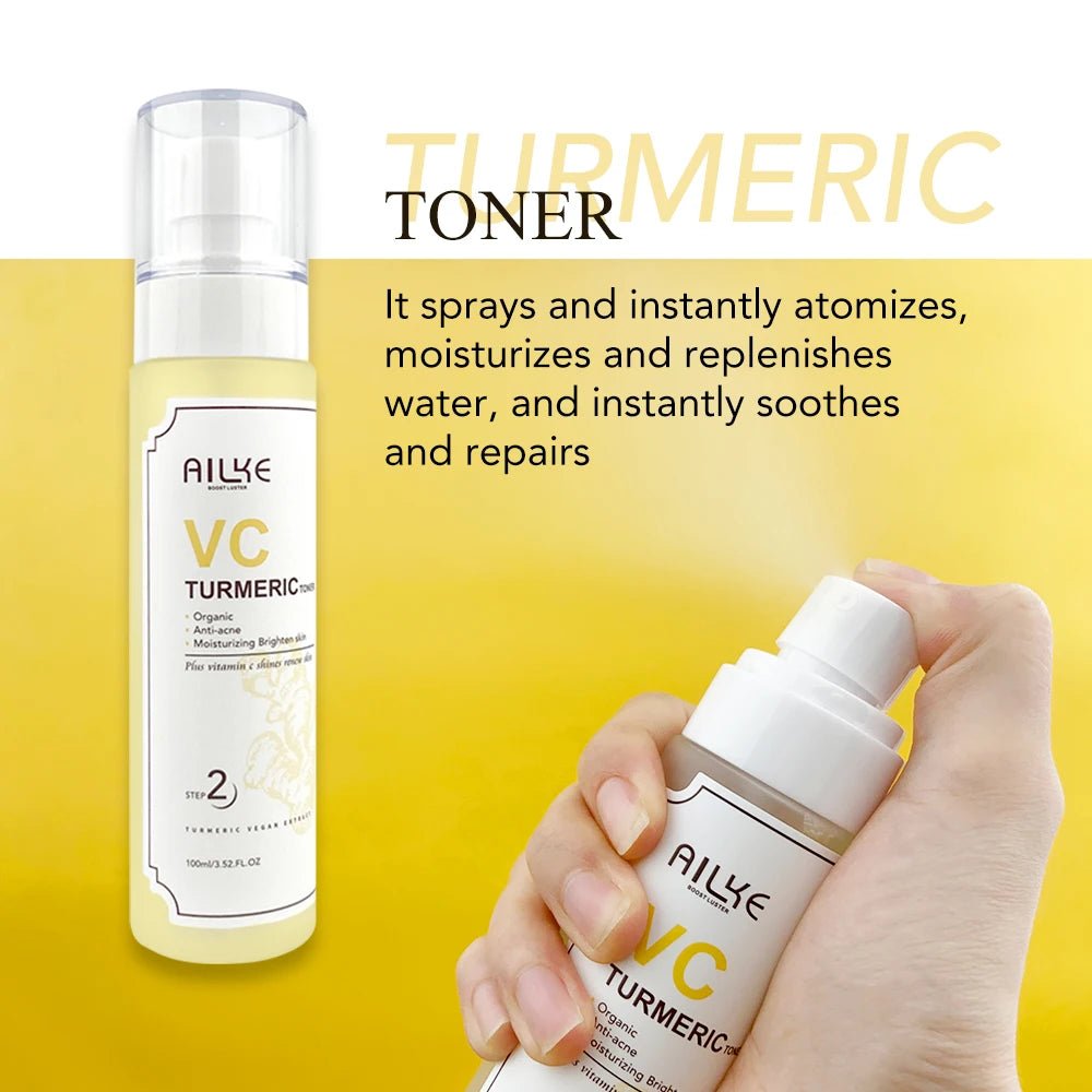 Turmeric & Vitamin C Skincare Set – Brightening, Hydrating & Acne Control. - CosmétiquebyLyria