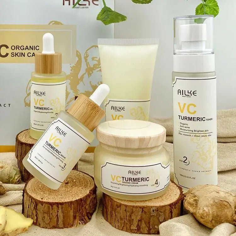 Turmeric & Vitamin C Skincare Set – Brightening, Hydrating & Acne Control. - CosmétiquebyLyria